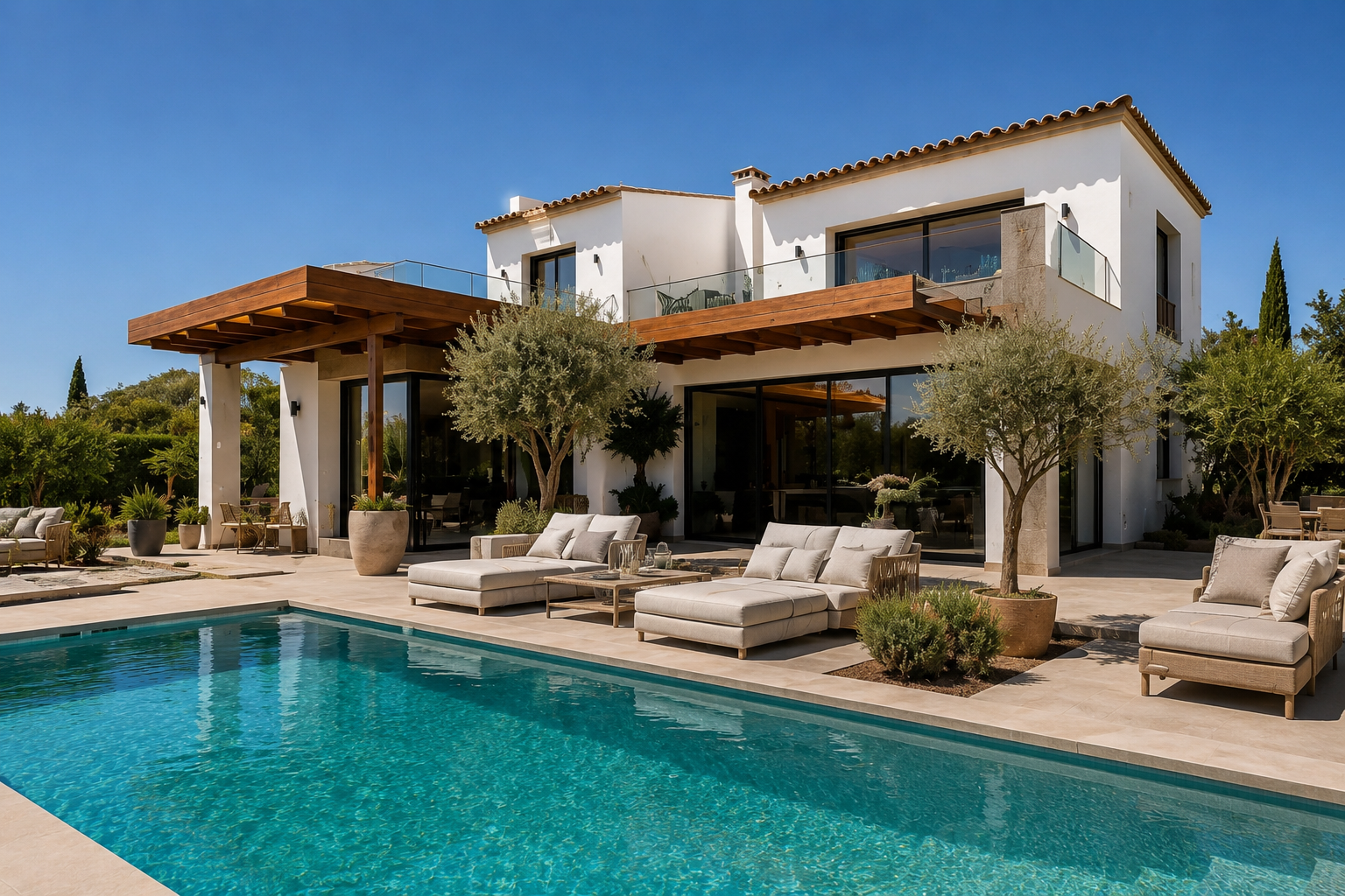 Villa algarvia com piscina e oliveiras